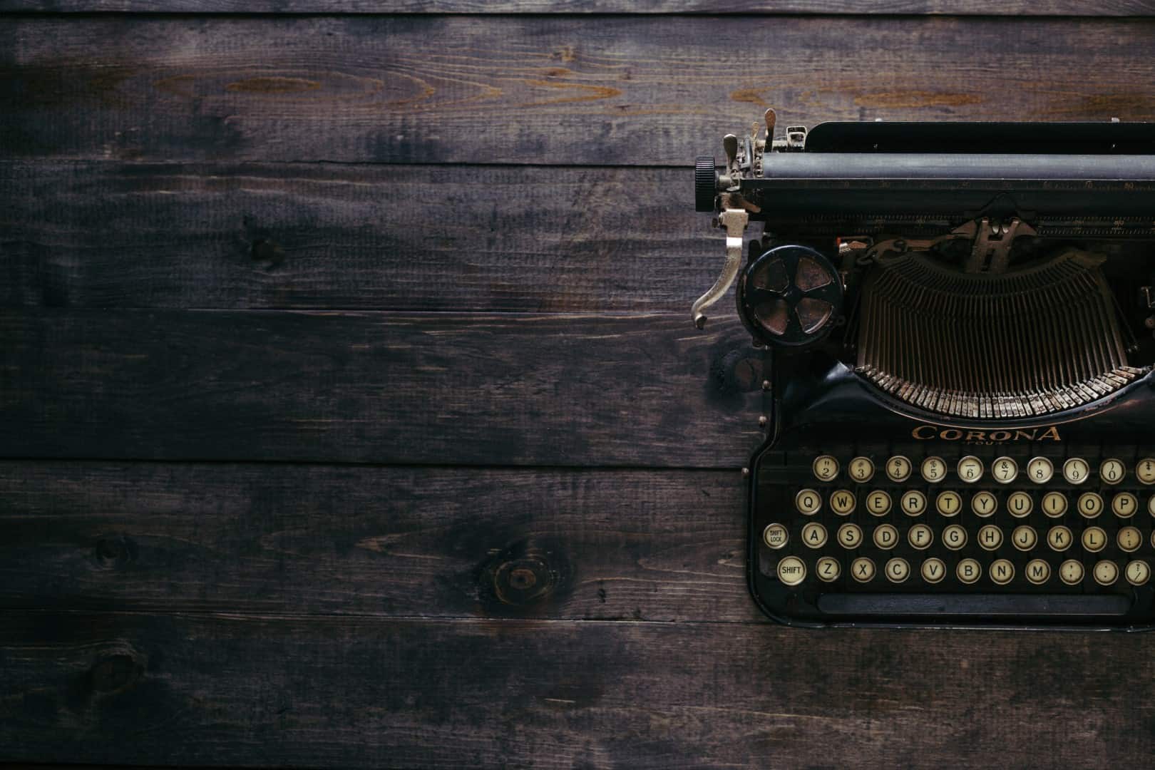 blogging - old typewriter on wood