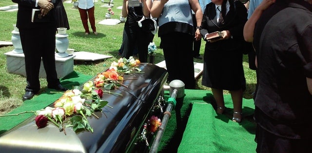 casket at funeral